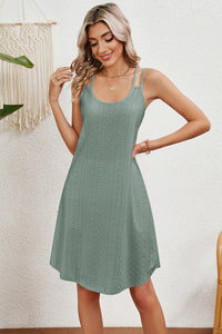 Gracelyn Eyelet Scoop Neck Double Strap Dress