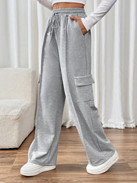 Amaya Drawstring Wide Leg Pants with Pockets