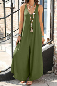 Oaklyn Pocketed Scoop Neck Wide Leg Jumpsuit