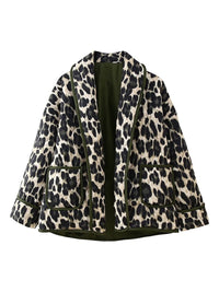 Maddie Leopard Open Front Long Sleeve Outerwear