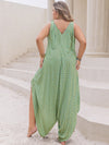 Itzayana Plus Size Printed V-Neck Wide Leg Jumpsuit