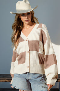 Ariya Checkered Dropped Shoulder Cardigan