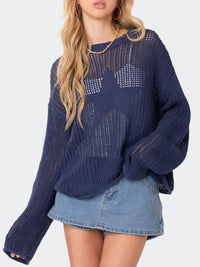 Ainhoa Star Round Neck Long Sleeve Knit Top