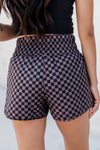 Amaris Checkered Elastic Waist Shorts