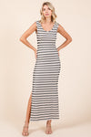 Naya Striped Scoop Neck Sleeveless Maxi Dress