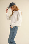 Haisley Round Neck Dolman Sleeve Cropped Sweater