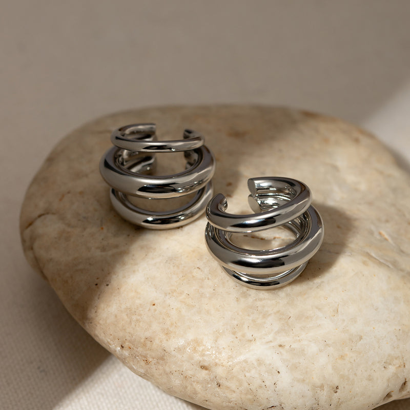 Novalee Stainless Steel Layered Cuff Earrings