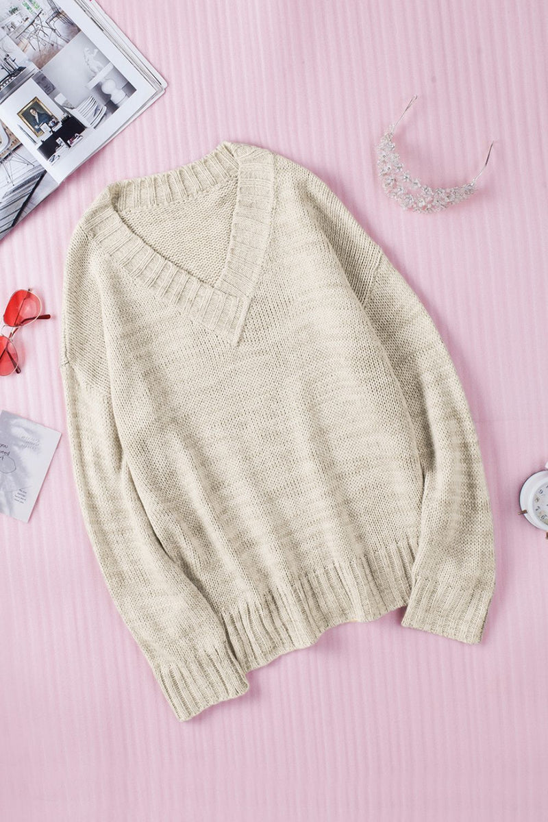 Blake V-Neck Dropped Shoulder Sweater