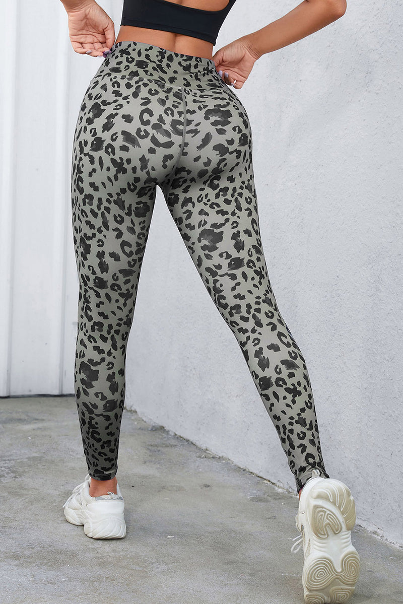 Sasha Leopard Print Wide Waistband Leggings