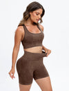 Rosalee Scoop Neck Wide Strap Top and Shorts Active Set