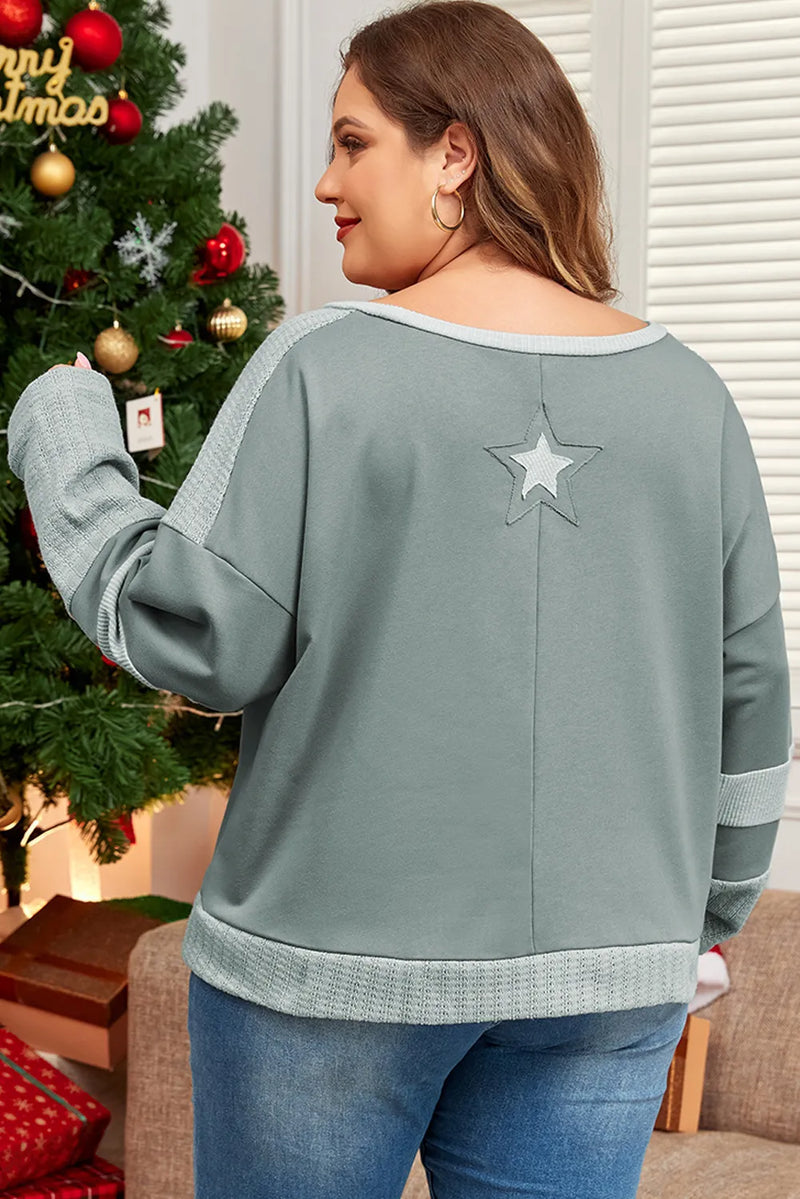 Dorothy Plus Size Star Round Neck Long Sleeve Top