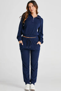 Blakely Drawstring Half Zip Hoodie and Joggers Active Set