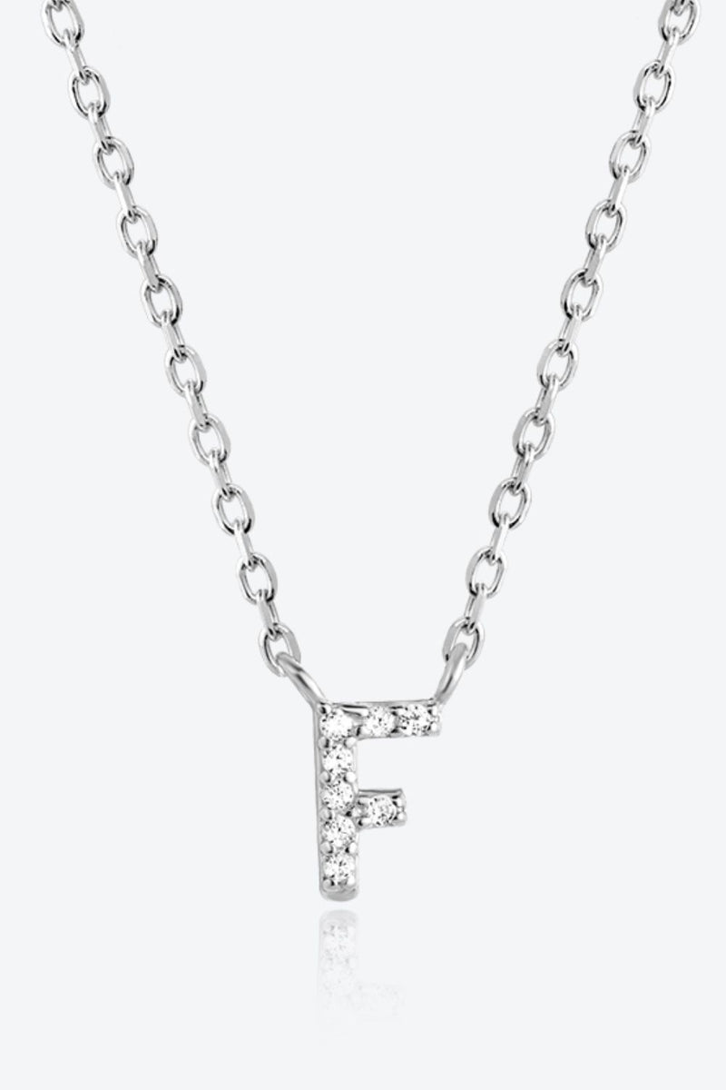 Angelina A To F Zircon 925 Sterling Silver Necklace