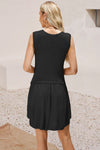 Lana Ruched Round Neck Sleeveless Knit Dress