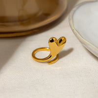 Marianna Stainless Steel Heart Bypass Ring