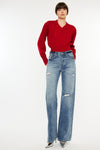 Zainab Distressed High Waist Bootcut Jeans