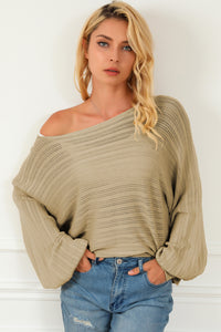 Gemma Boat Neck Lantern Sleeve Sweater