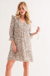 Lana Leopard Ruffle Hem Woven Mini Dress