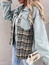 Alaina Plaid Button Up Dropped Shoulder Jacket