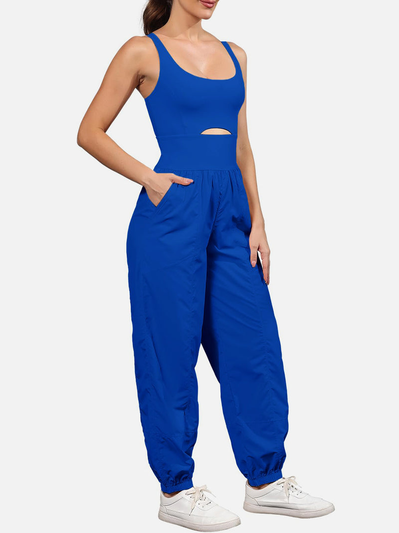 Amari Cutout Scoop Neck Wide Strap Jumpsuit