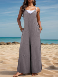 Charlotte V-Neck Spaghetti Strap Wide Leg Jumpsuit