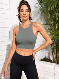 Amaia Cropped Round Neck Sports Tank Top