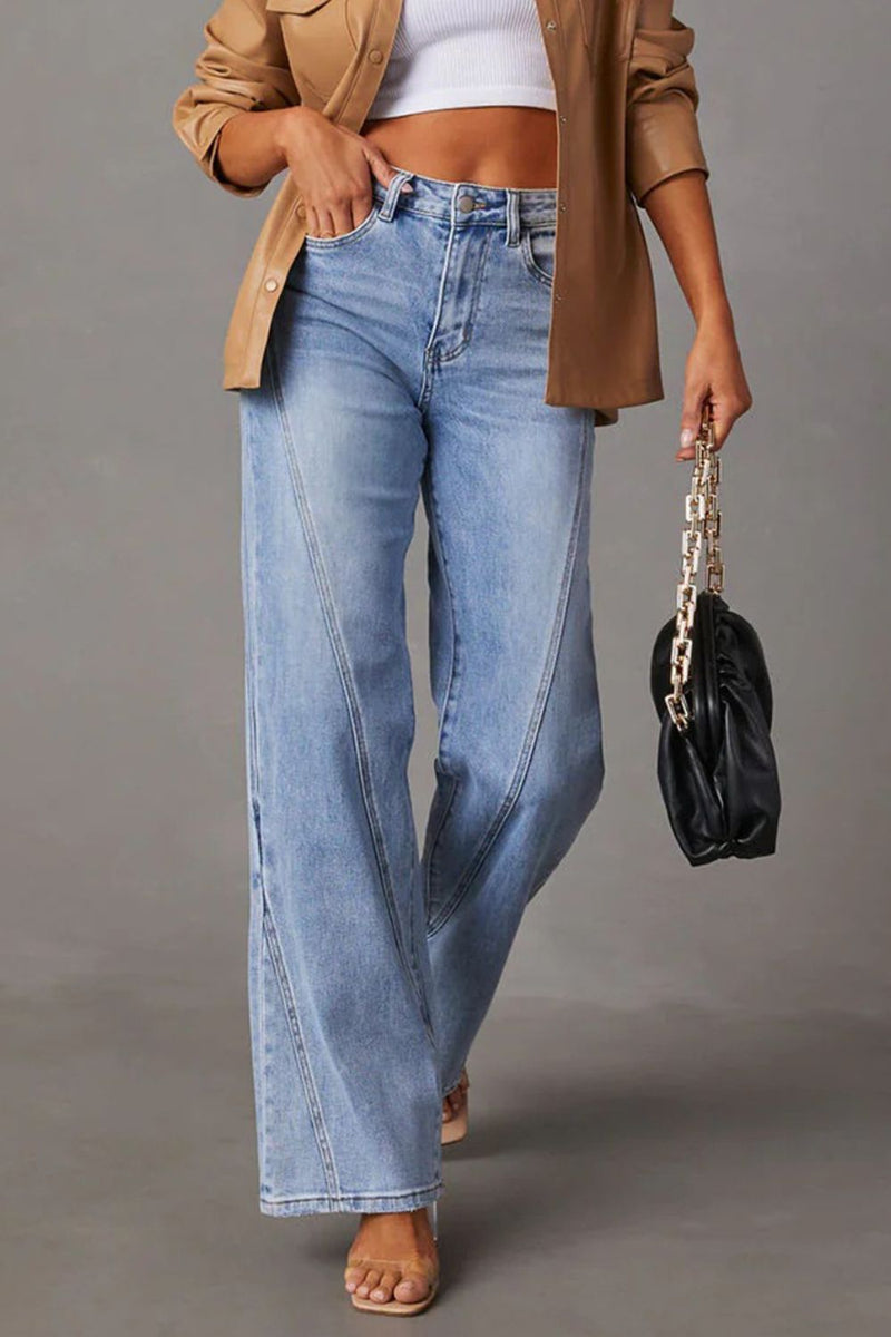 Aitana High Waist Straight Jeans with Pockets