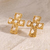 Oaklyn 18K Gold-Plated Zircon Cross Earrings