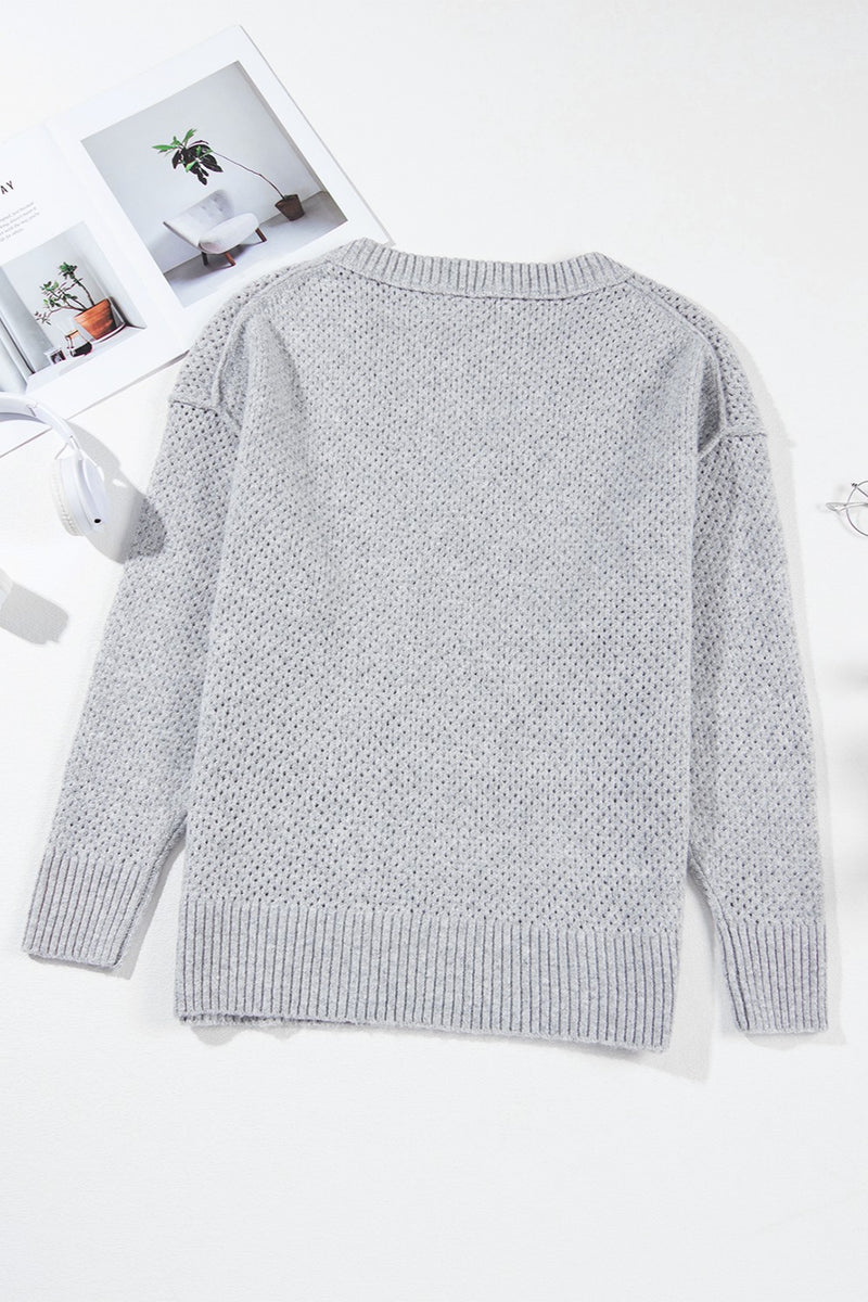 Cora V-Neck Dropped Shoulder Sweater