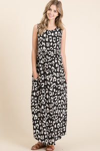 Amara Leopard Maxi Dress with Pockets