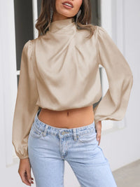 Emelia Turtleneck Balloon Sleeve Blouse