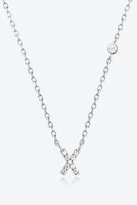 Angelina V To Z Zircon 925 Sterling Silver Necklace