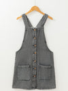 Amelia Wide Strap Button Down Denim Overall Dress