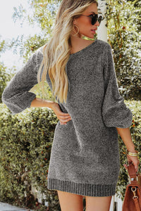 Emily Boat Neck Long Sleeve Sweater Dress