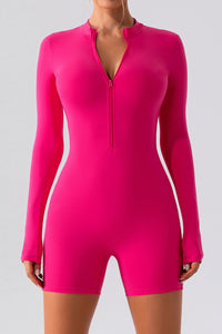 Ada Half Zip Long Sleeve Active Romper