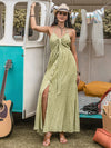 Nori Printed Halter Neck Maxi Dress