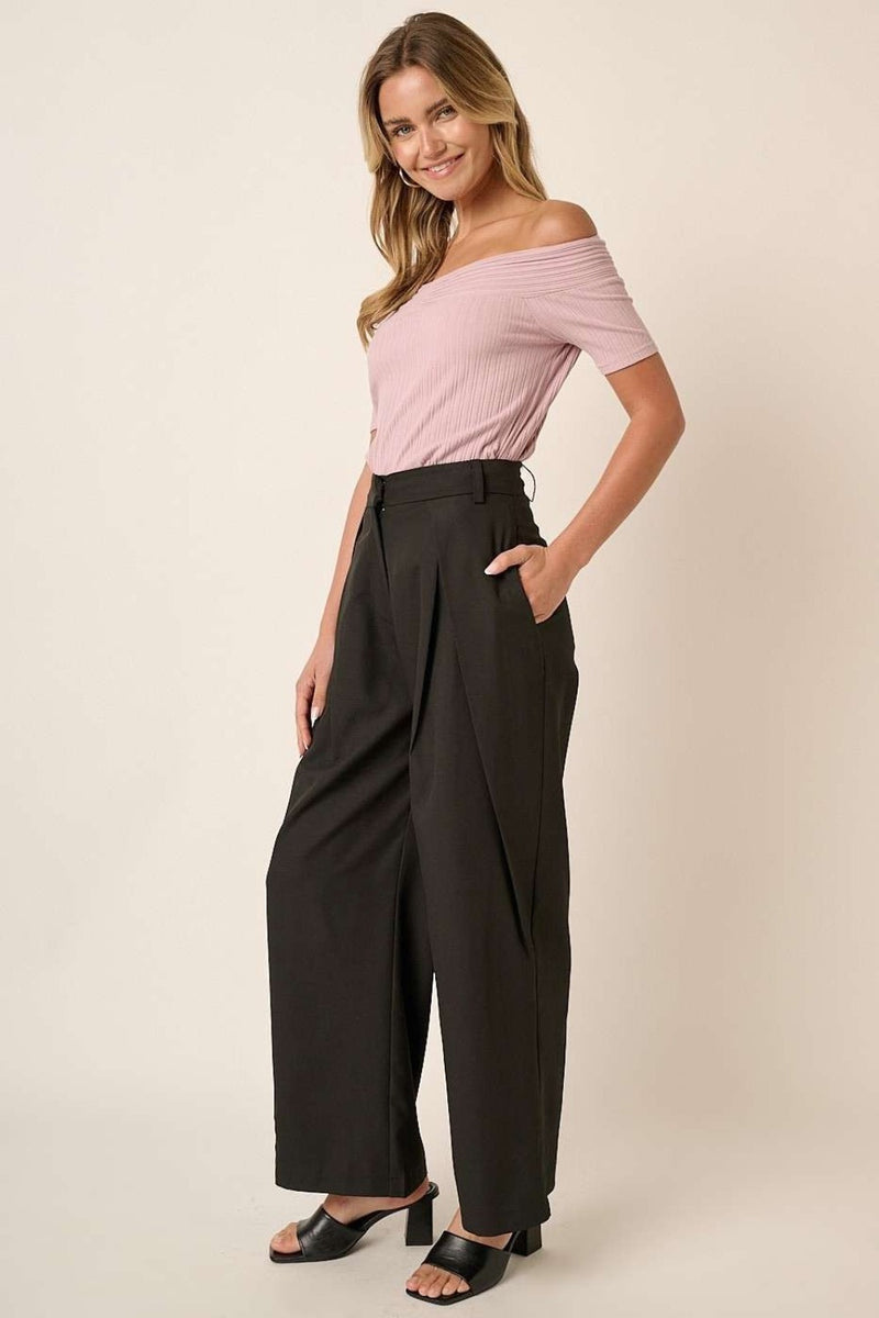 Angelique Deep Pleated High Waisted Wide Leg Pants