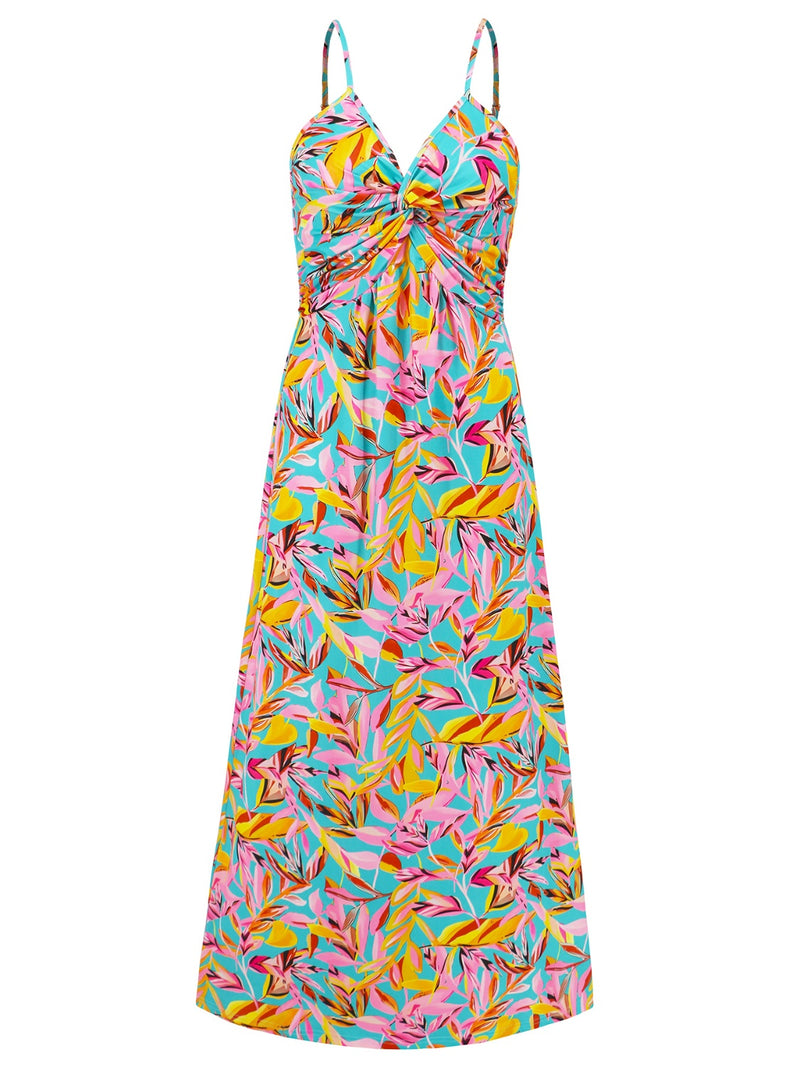 Hunter Twisted Printed V-Neck Cami Dress