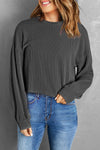 Andrea Round Neck Drop Shoulder Long Sleeve Top