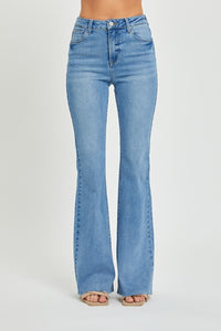 Riley High Rise Raw Cut Hem Bootcut Jeans