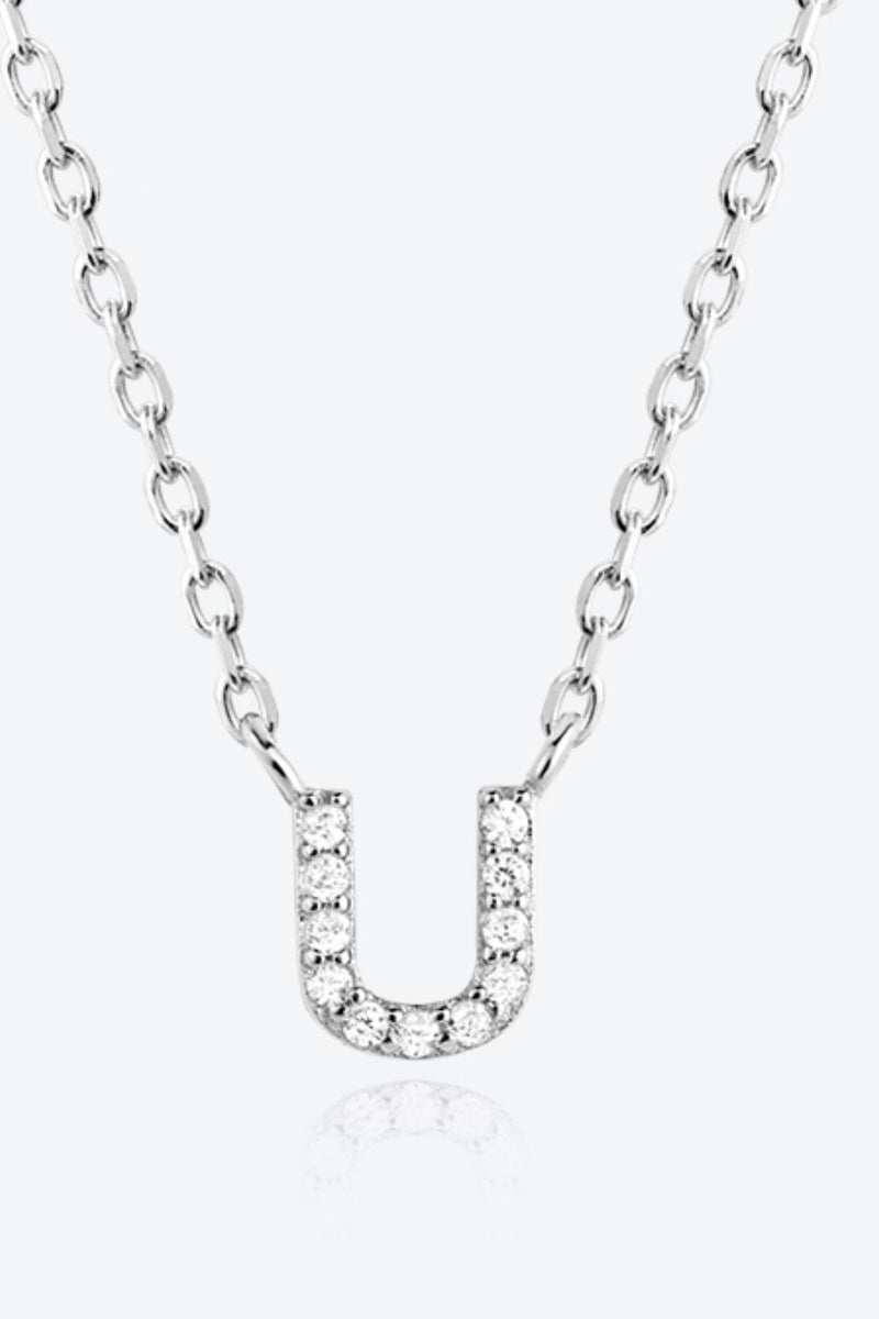 Angelina Q To U Zircon 925 Sterling Silver Necklace