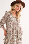 Lana Leopard Ruffle Hem Woven Mini Dress