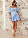 Jolie Cutout Twisted Off-Shoulder Short Sleeve Dress