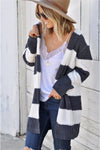 Nylah Contrast Stripes Open Front Long Sleeve Cardigan