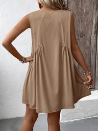 Jordyn Ruched V-Neck Sleeveless Mini Dress