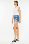 Charley Full Size High Rise Raw Hem Denim Shorts