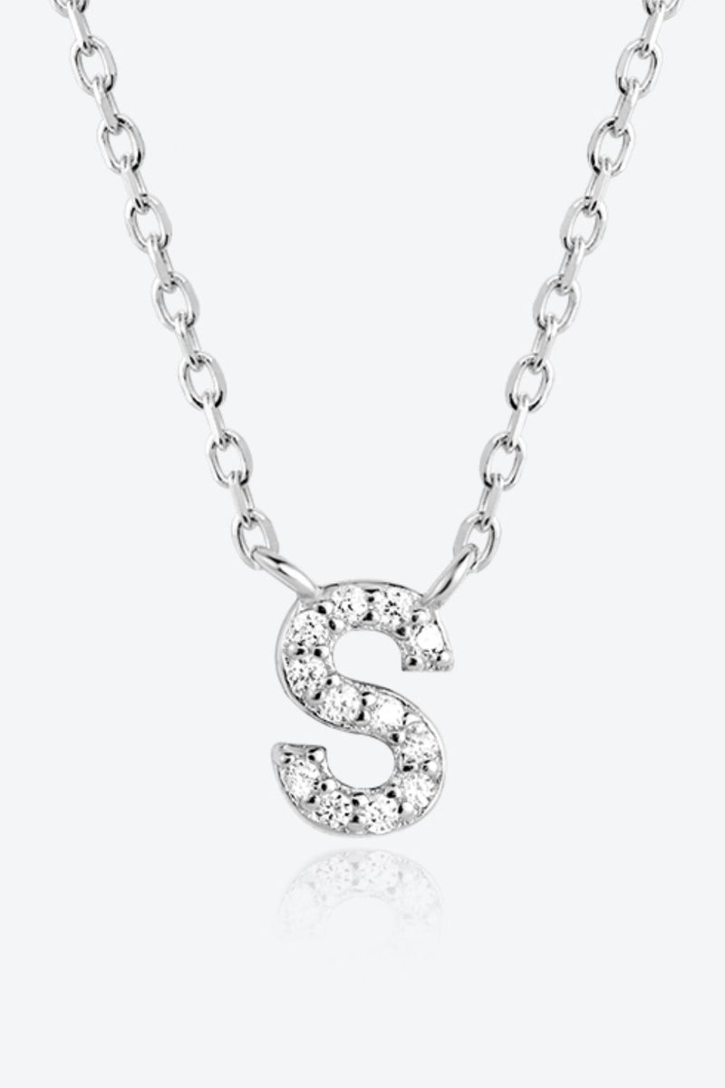 Angelina Q To U Zircon 925 Sterling Silver Necklace