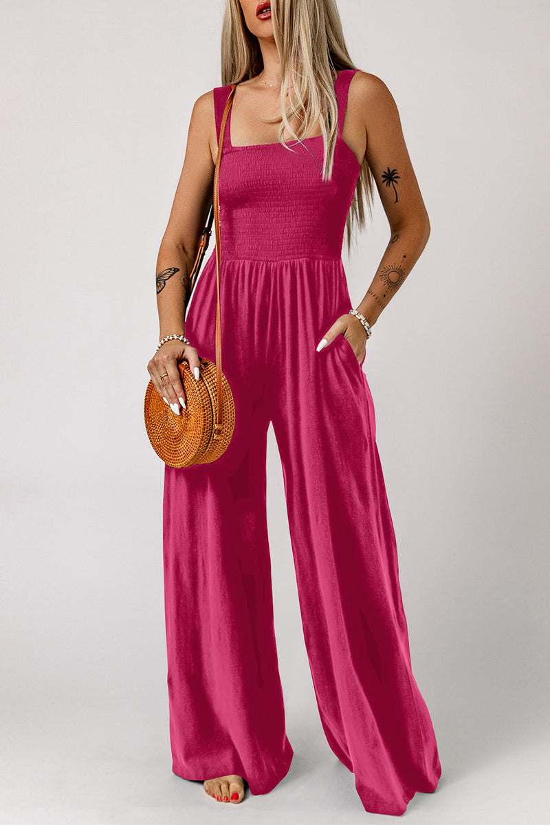 Adele Sleeveless Square Neck Jumpsuit with Pockets