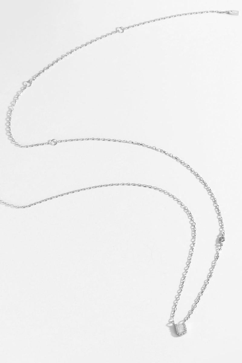 Angelina Q To U Zircon 925 Sterling Silver Necklace