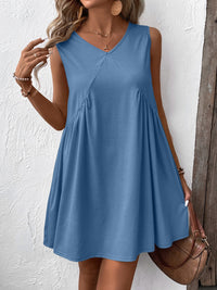 Jordyn Ruched V-Neck Sleeveless Mini Dress